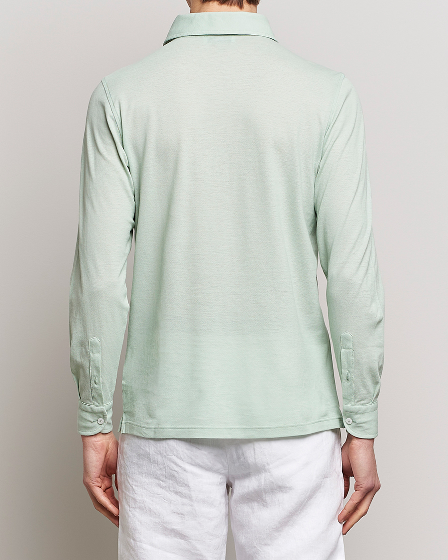Mies | Kauluspaidat | Gran Sasso | Popover Shirt Light Green