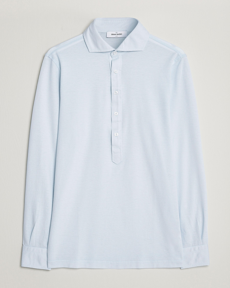 Mies | Kauluspaidat | Gran Sasso | Popover Shirt Light Blue