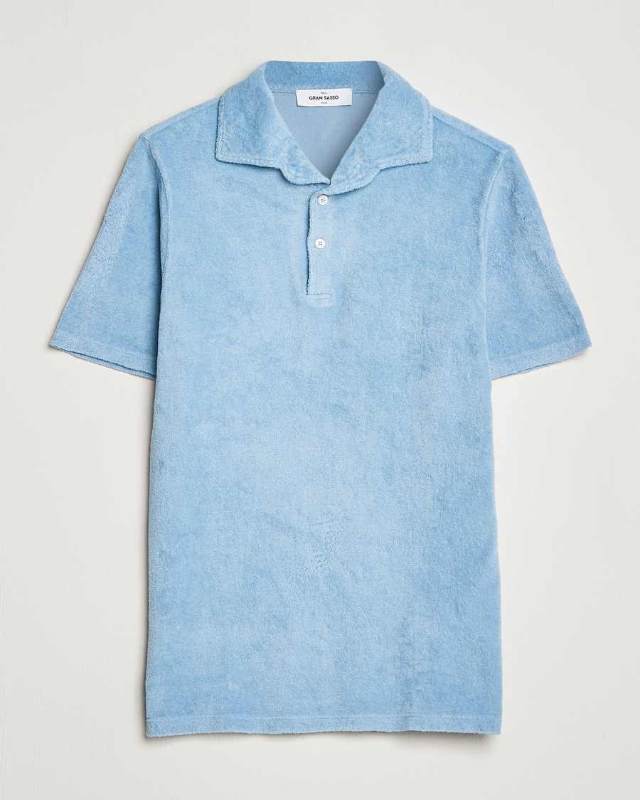 Mies | Pikeet | Gran Sasso | Cotton Terry Polo Light Blue