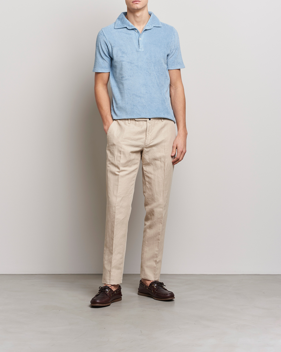 Mies | Pikeet | Gran Sasso | Cotton Terry Polo Light Blue
