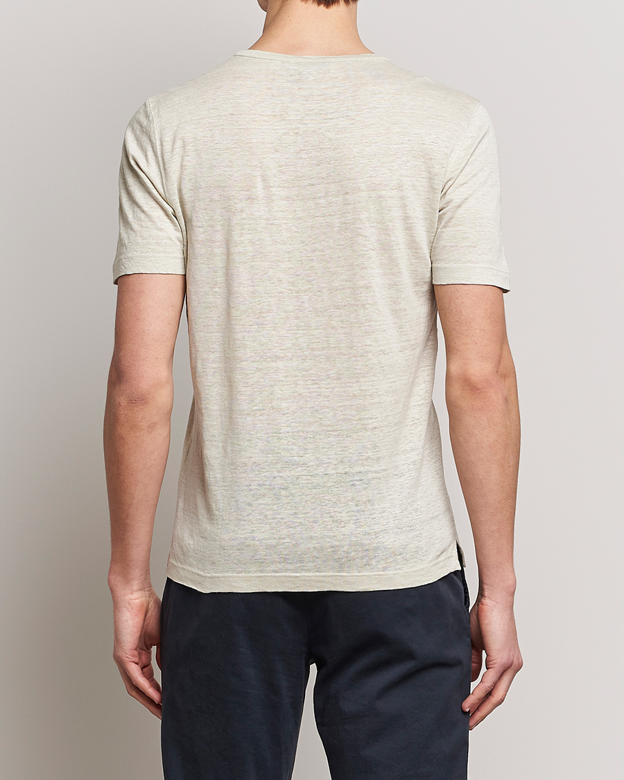 Mies | T-paidat | Gran Sasso | Washed Linen Tee Beige