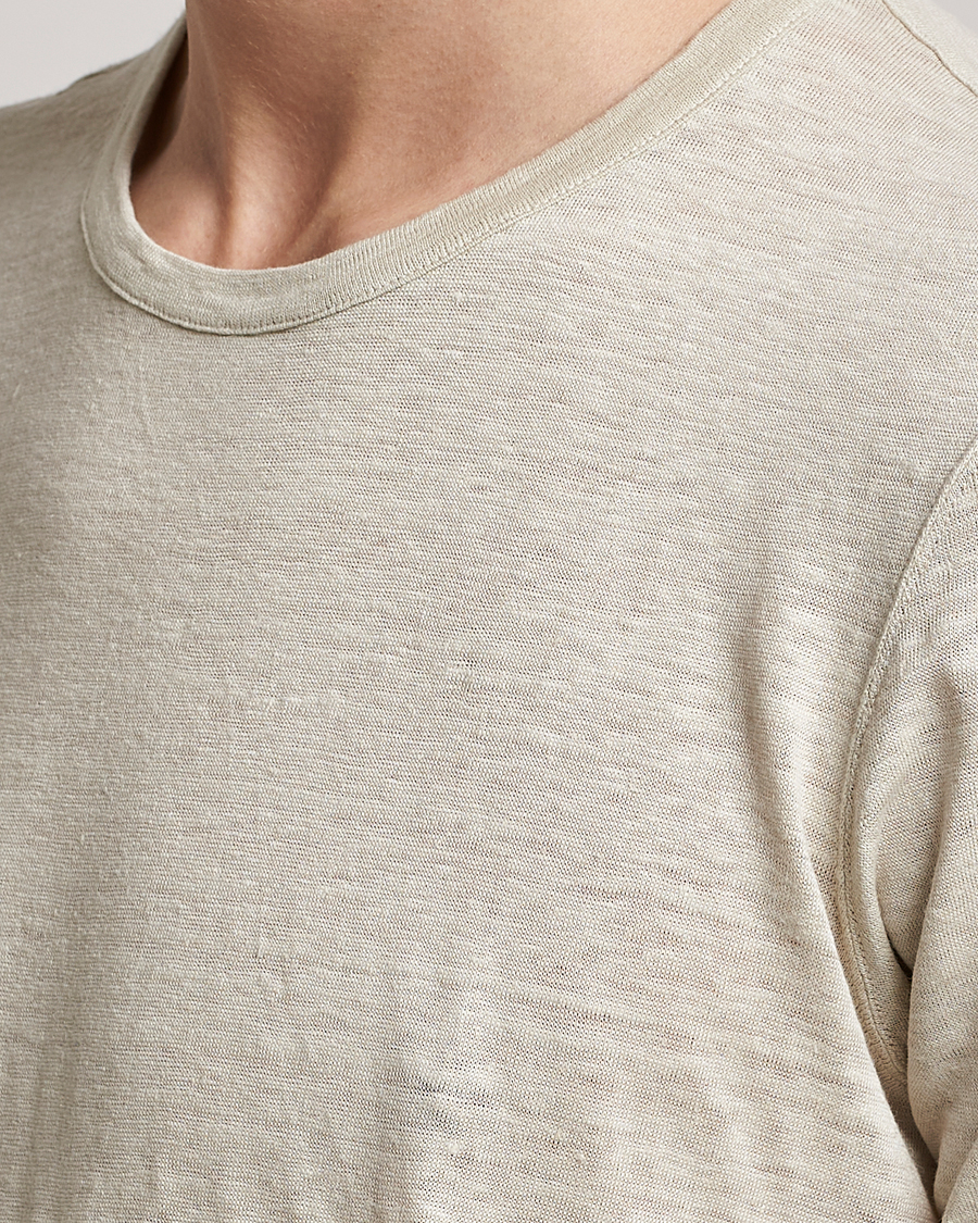 Mies | T-paidat | Gran Sasso | Washed Linen Tee Beige