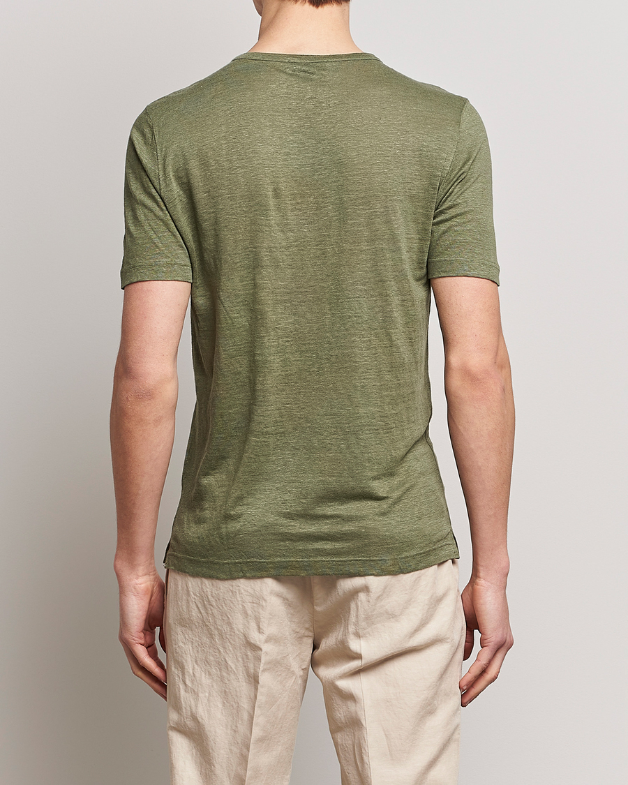 Mies | T-paidat | Gran Sasso | Washed Linen Tee Olive