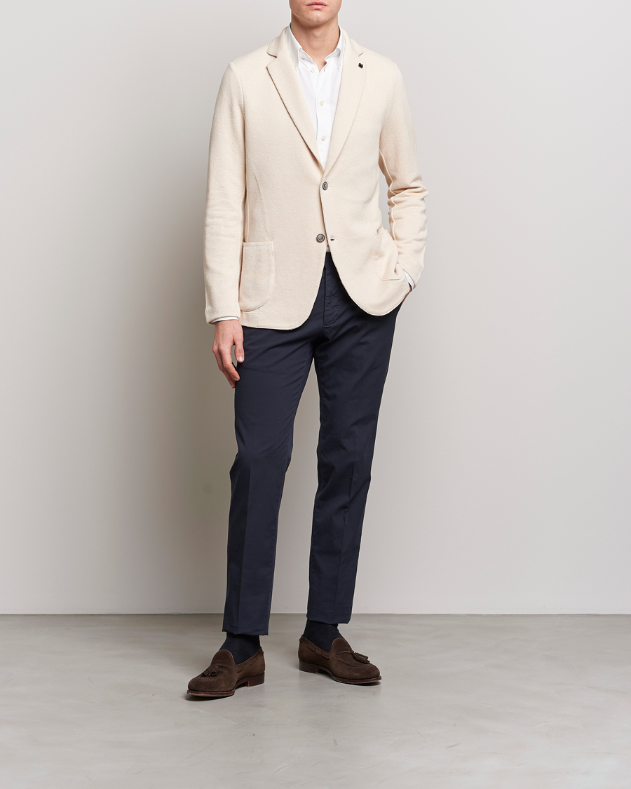 Mies | Pikkutakit | Gran Sasso | Structured Cotton/Linen Blazer Cream