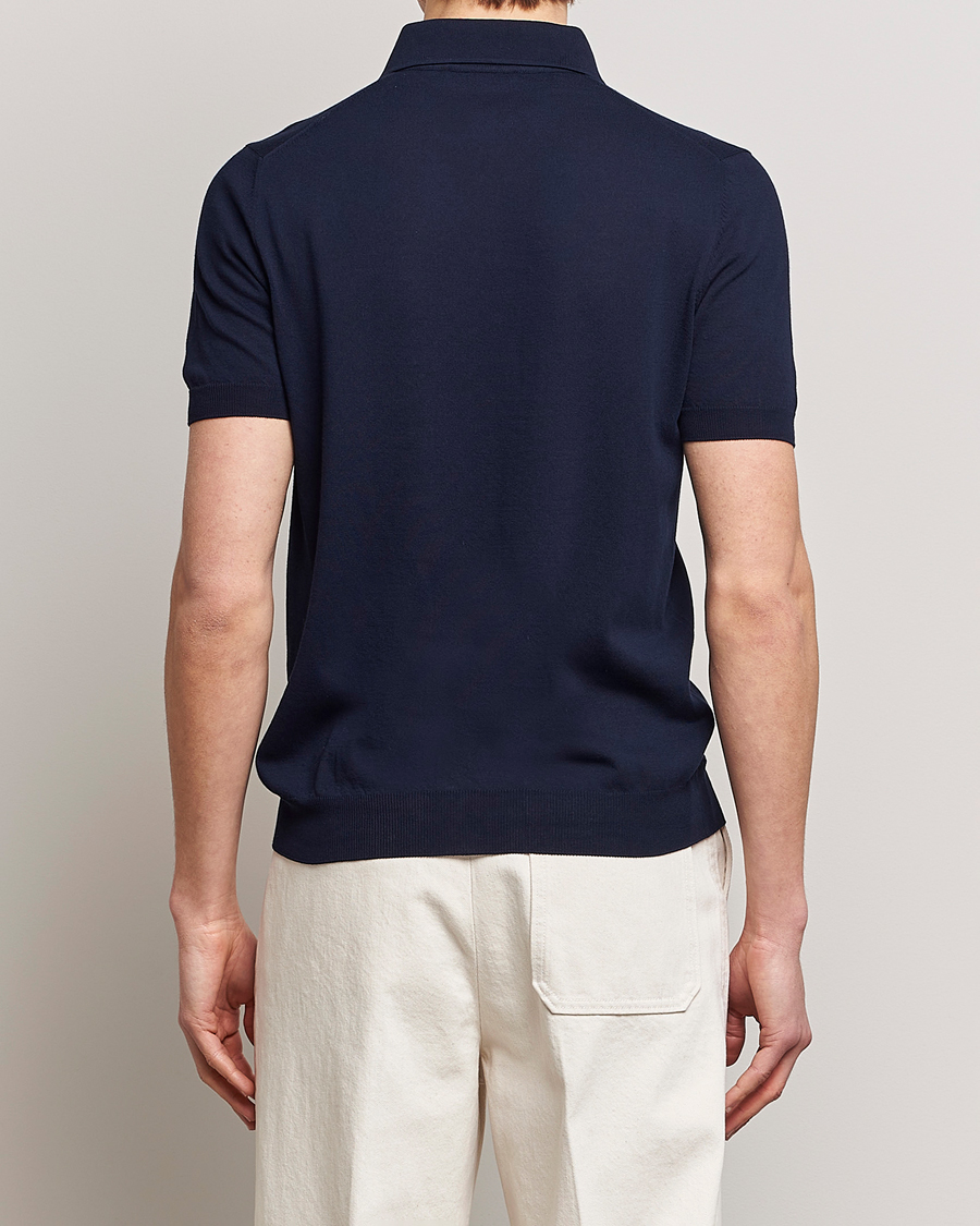 Mies | Pikeet | Gran Sasso | Cotton Knitted Polo Navy