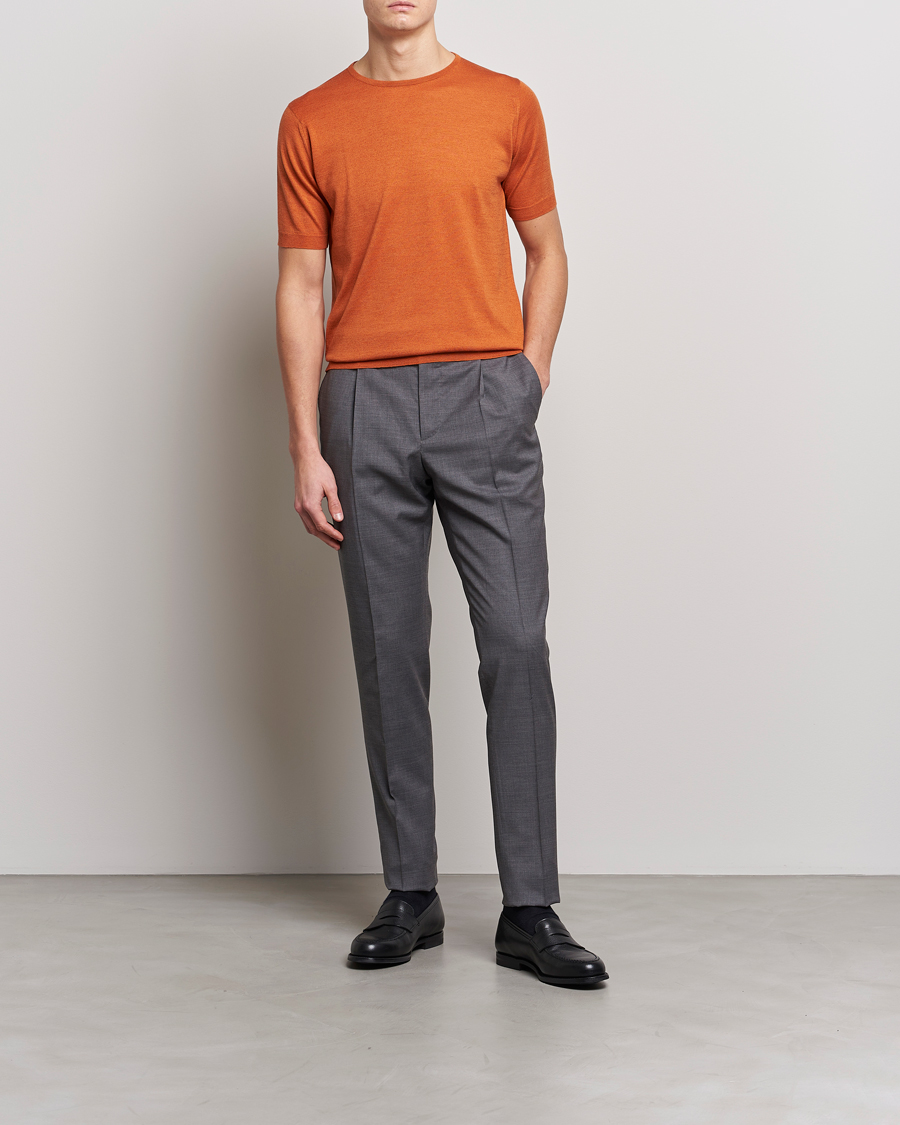 Mies | T-paidat | John Smedley | Belden Wool/Cotton T-Shirt Amber