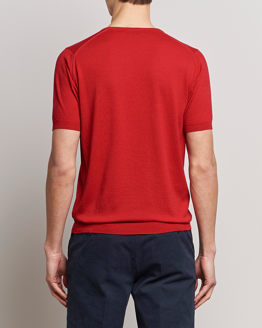 Mies | T-paidat | John Smedley | Belden Wool/Cotton T-Shirt Ruby