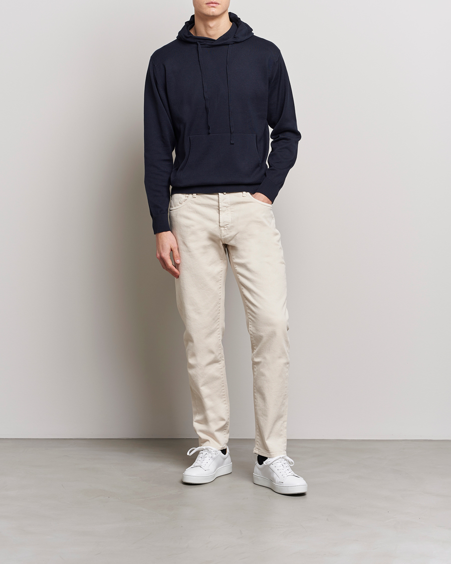Mies | Puserot | John Smedley | Sundown Sea Island Hoodie Navy