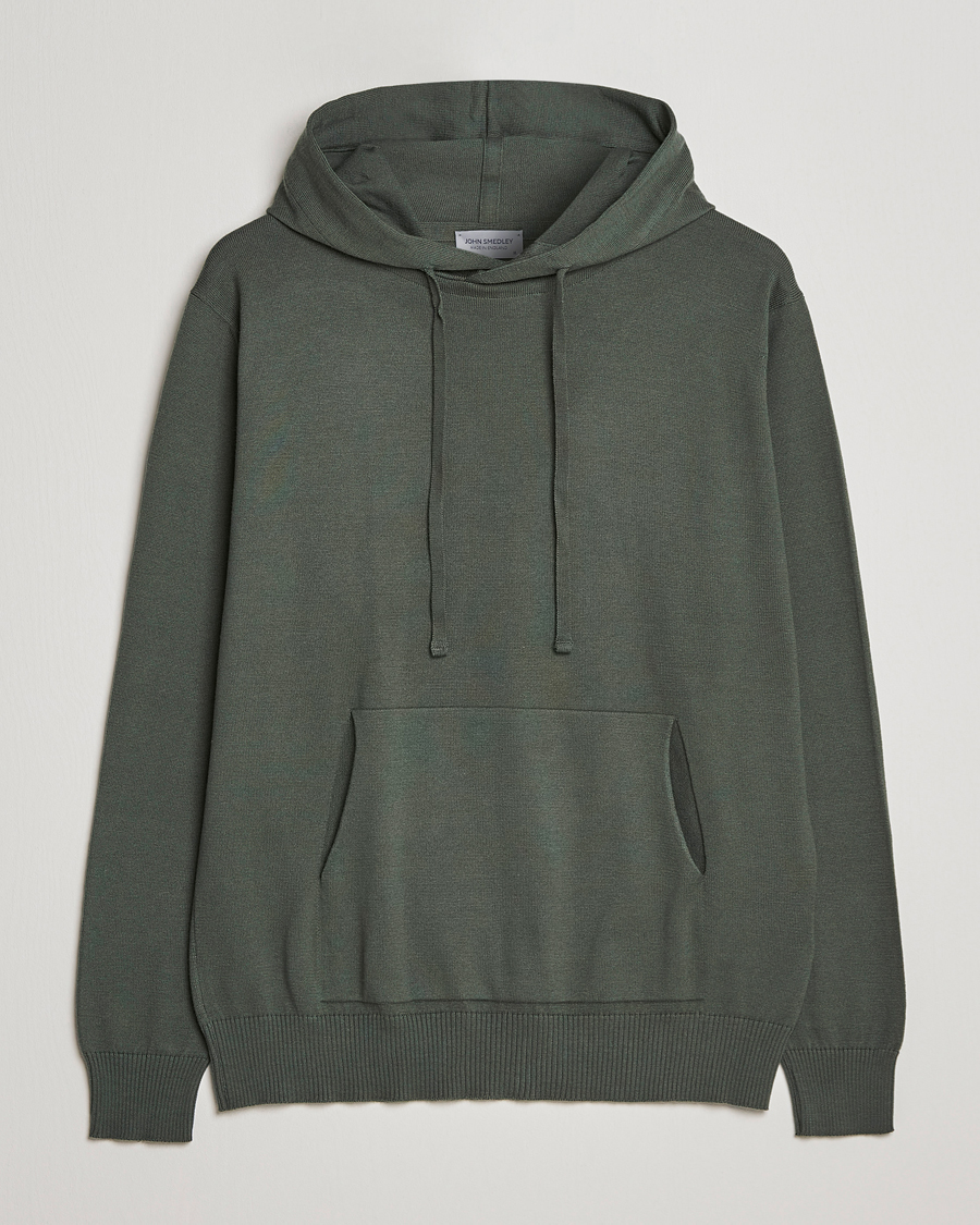 Mies | Puserot | John Smedley | Sundown Sea Island Hoodie Palm Green