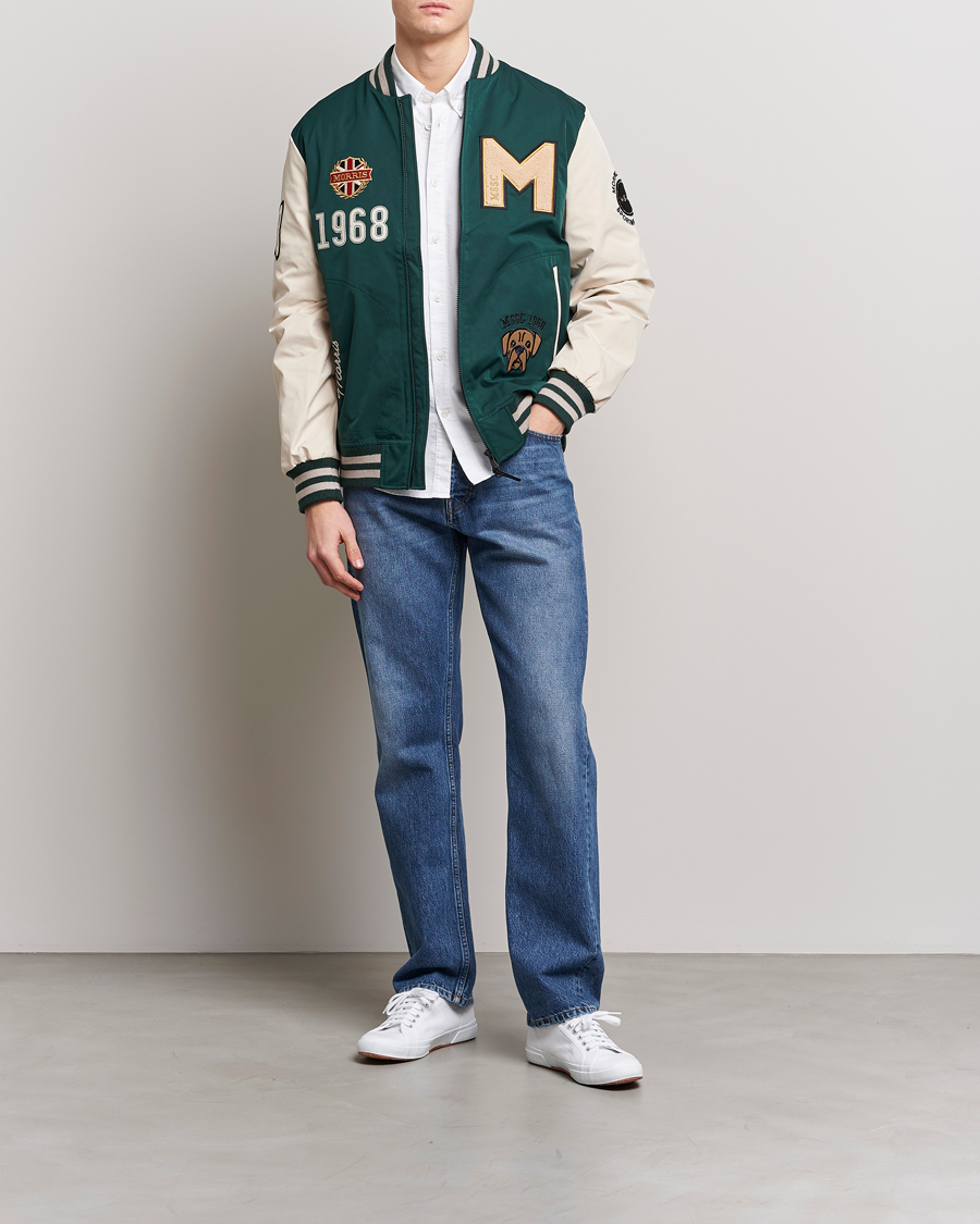 Mies | Takit | Morris | Ramsey Nylon Baseball Jacket Green/White