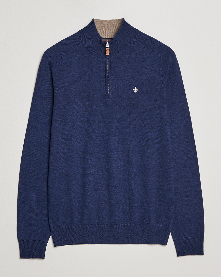 Mies | Puserot | Morris | John Merino Half Zip Blue