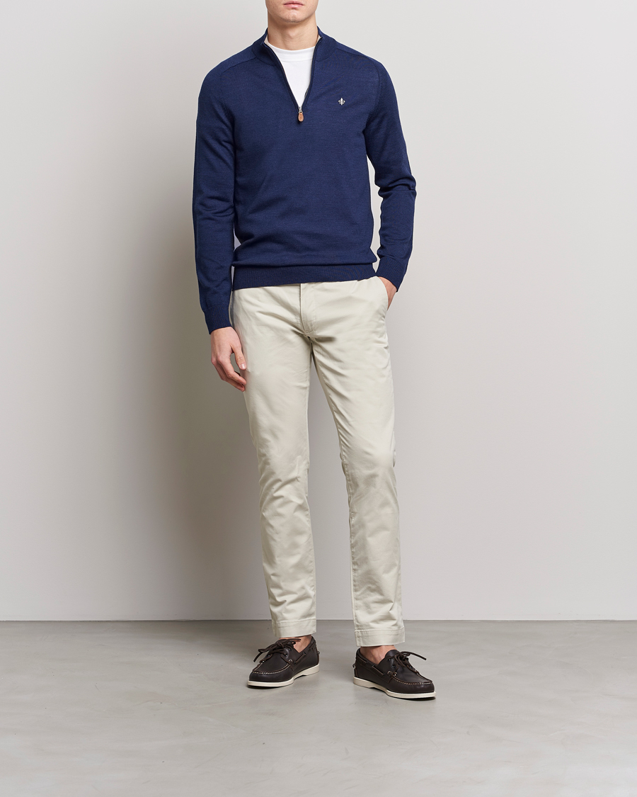 Mies | Puserot | Morris | John Merino Half Zip Blue