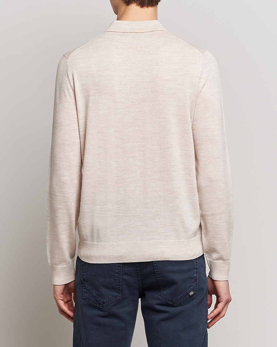 Mies | Puserot | Morris | Merino Knitted Polo Beige