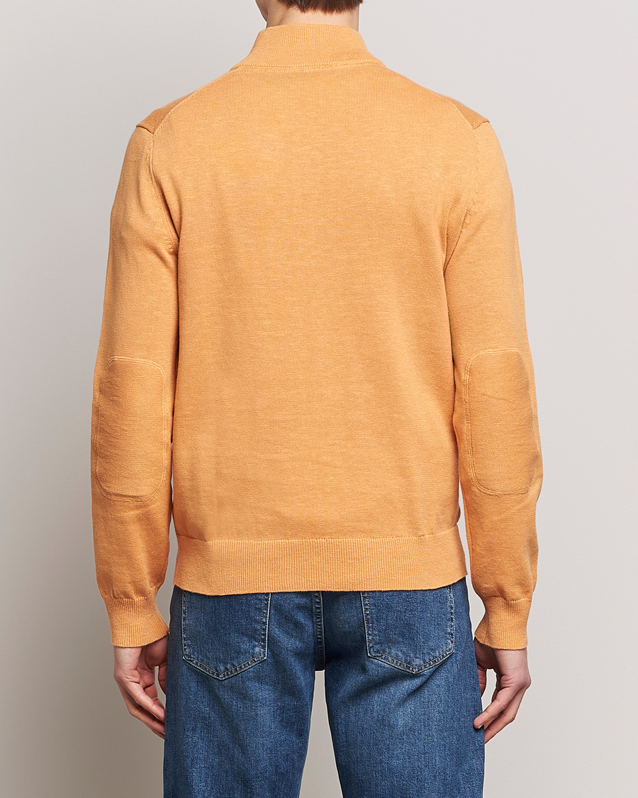 Mies | Puserot | Morris | Harold Cotton/Linen Summer Half Zip Orange