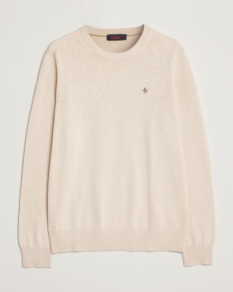 Mies | Puserot | Morris | Harold Cotton/Linen Summer Crew Neck Off White