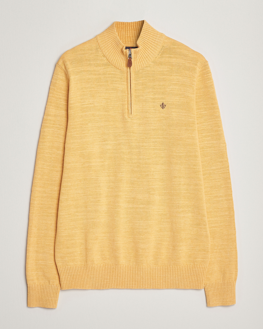 Mies | Puserot | Morris | Randall Cotton Half Zip Yellow