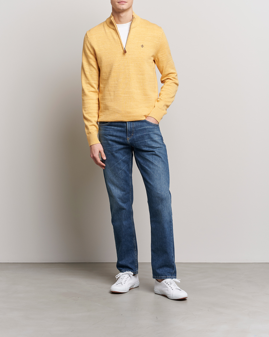 Mies | Puserot | Morris | Randall Cotton Half Zip Yellow