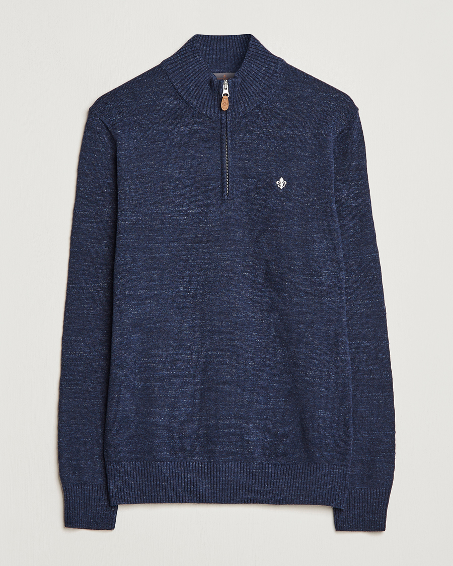 Mies | Puserot | Morris | Randall Cotton Half Zip Navy