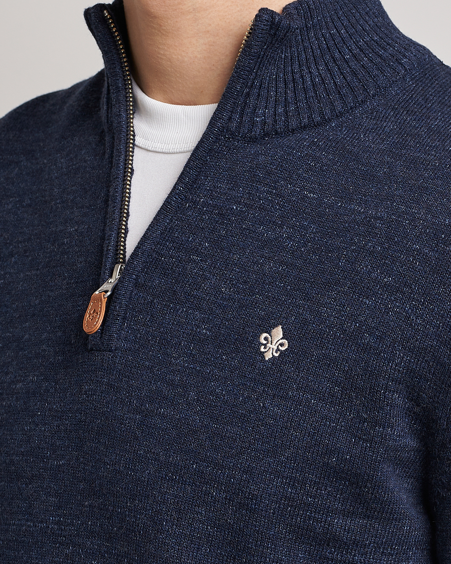 Mies | Puserot | Morris | Randall Cotton Half Zip Navy