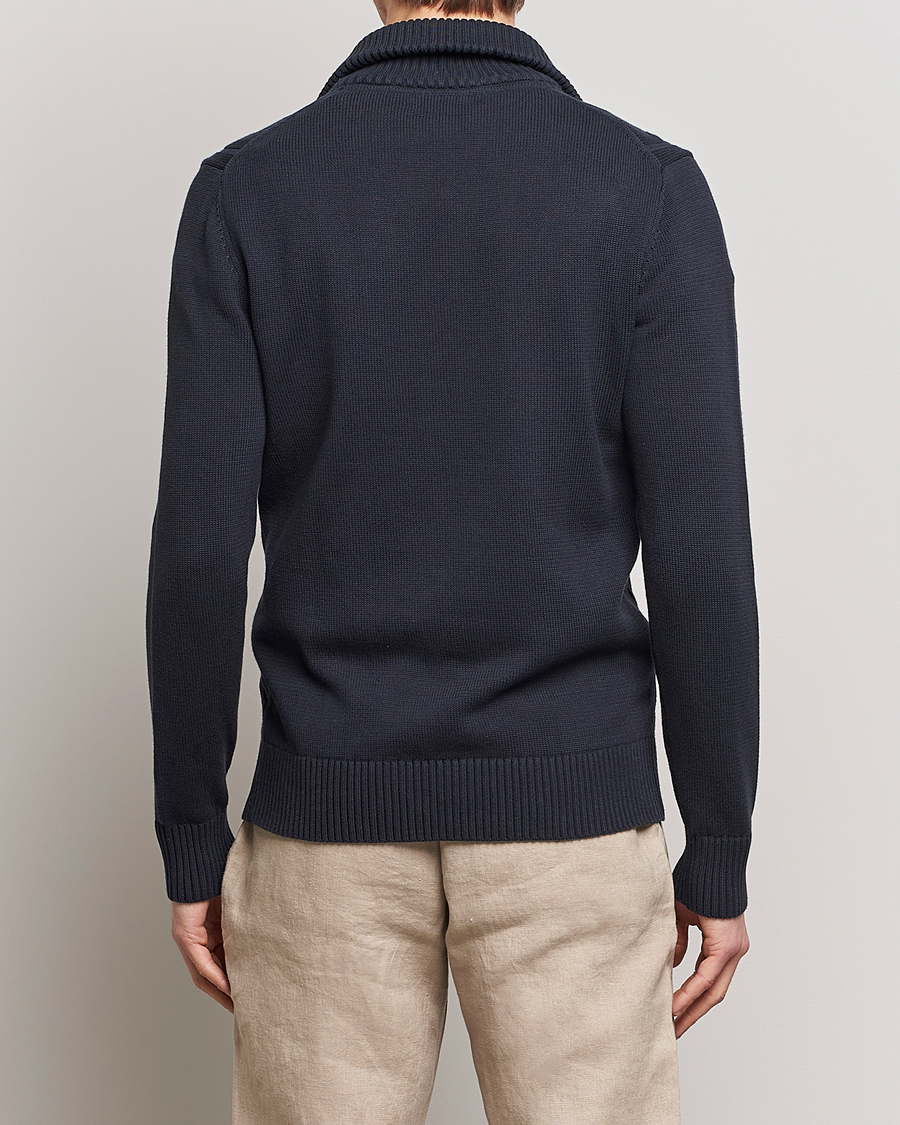 Mies | Puserot | Morris | Raymond Cable Half Zip Old Blue