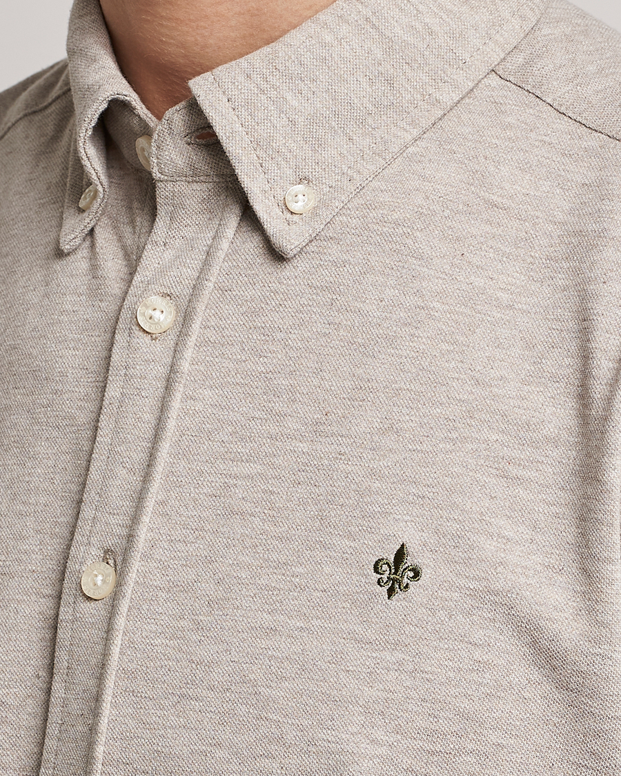 Mies | Kauluspaidat | Morris | Ivory Jersey Button Down Shirt Beige