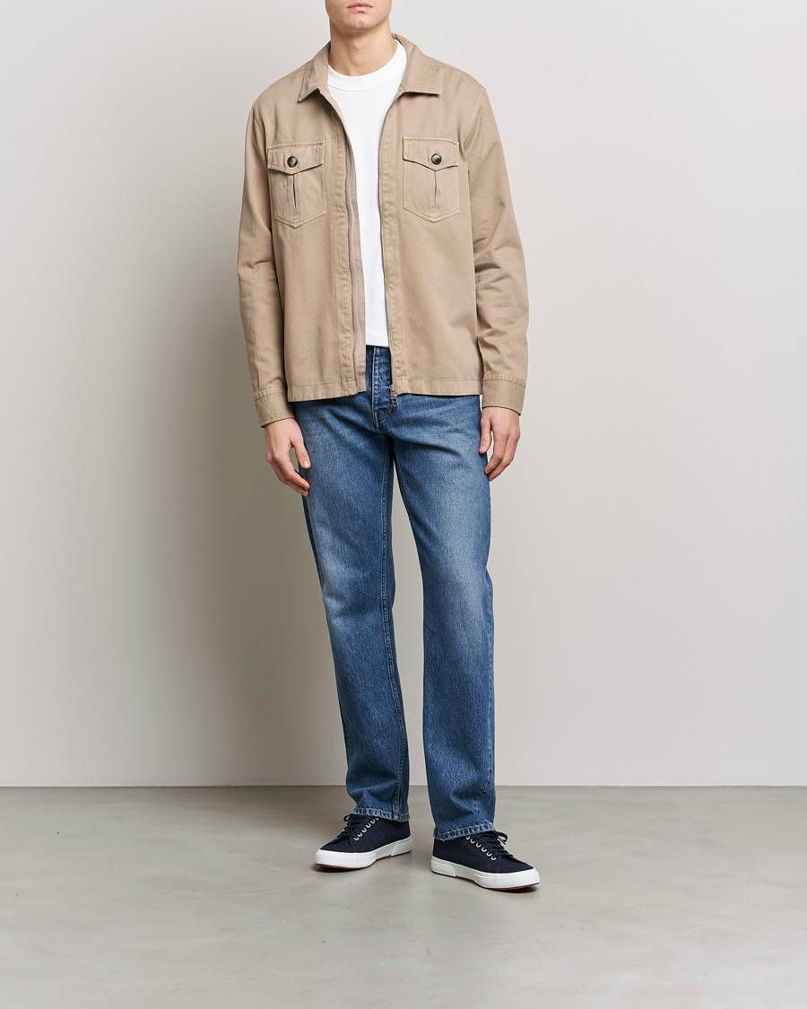 Mies | Kauluspaidat | Morris | Brayden Zip Overshirt Khaki