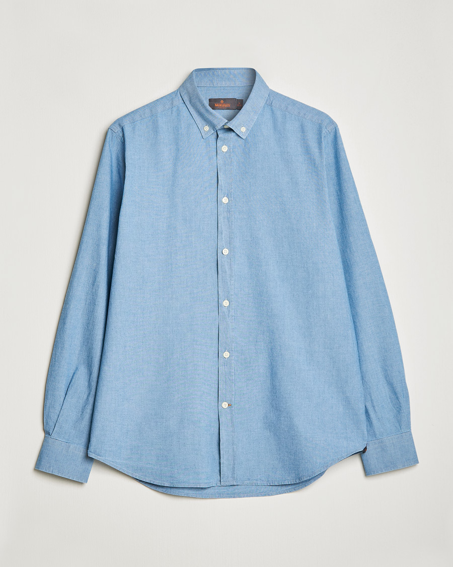 Mies | Kauluspaidat | Morris | John Chambray Button Down Shirt Light Blue