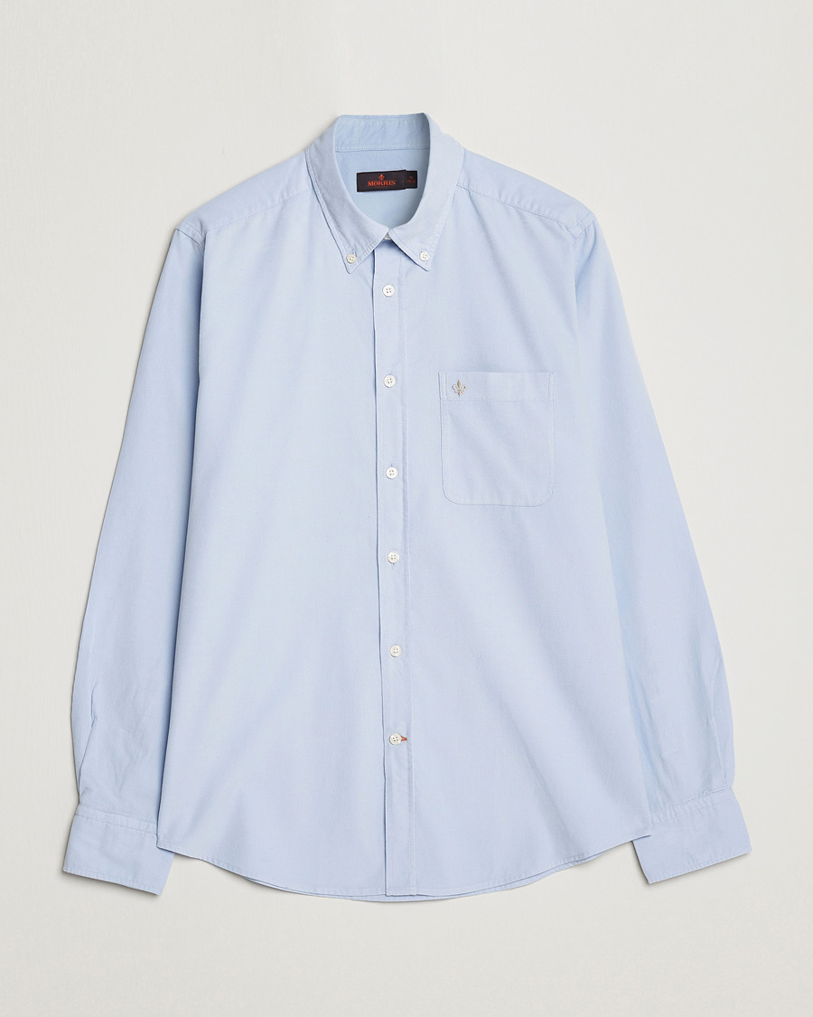 Mies | Kauluspaidat | Morris | Summer Corduroy Shirt Light Blue