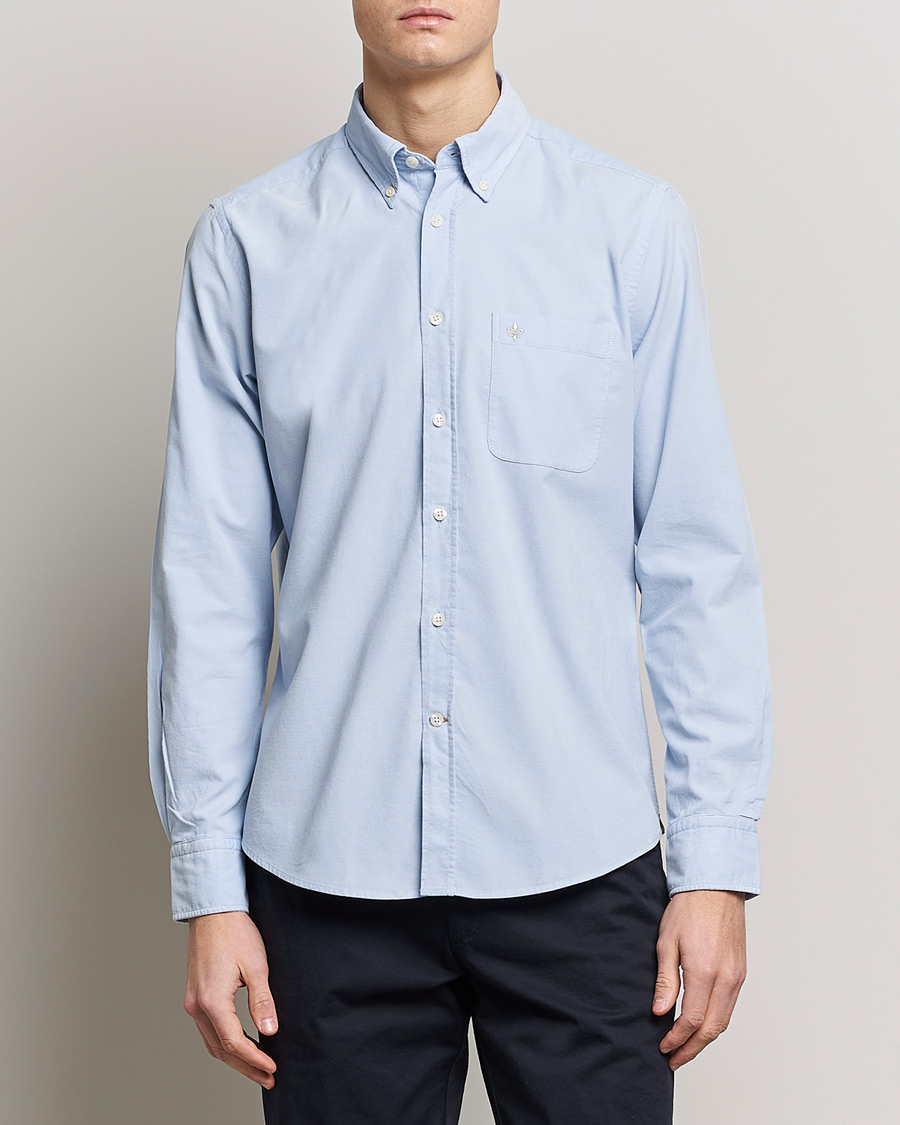 Mies |  | Morris | Summer Corduroy Shirt Light Blue