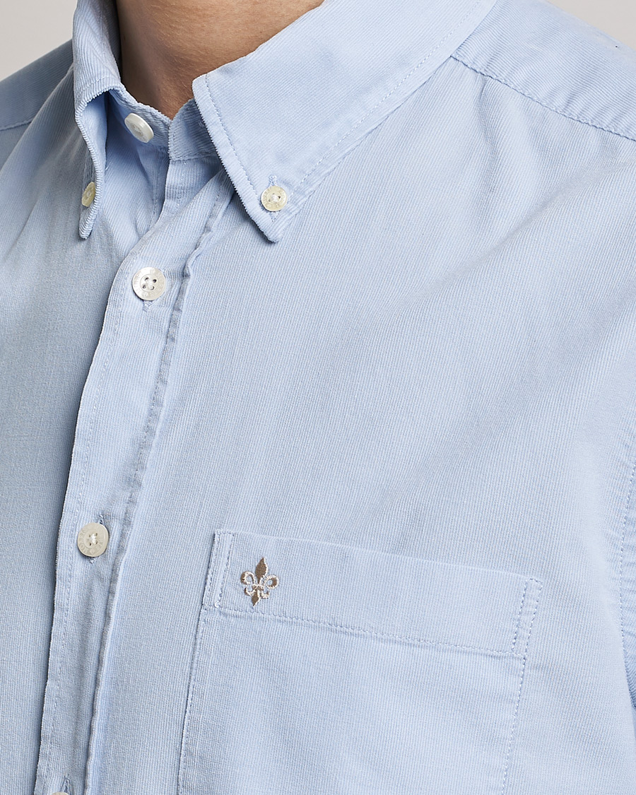 Mies | Kauluspaidat | Morris | Summer Corduroy Shirt Light Blue
