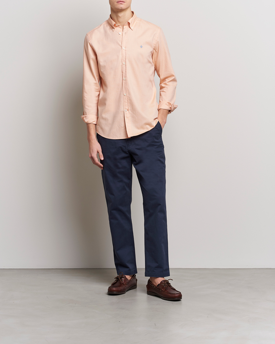 Mies | Kauluspaidat | Morris | Structured Washed Button Down Shirt Orange