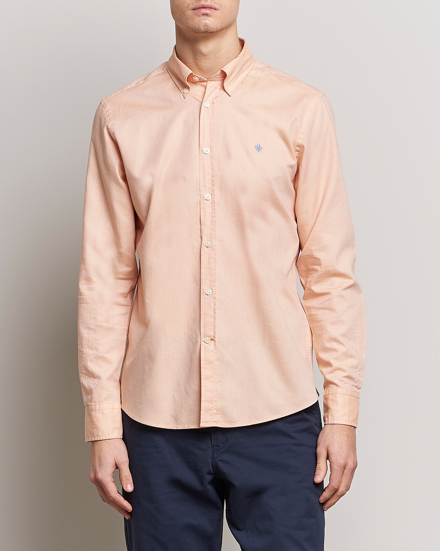 Mies |  | Morris | Structured Washed Button Down Shirt Orange