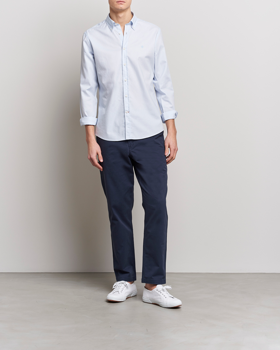 Mies | Kauluspaidat | Morris | Structured Washed Button Down Shirt Light Blue