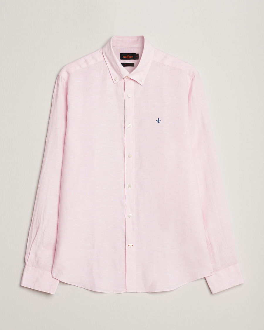 Mies | Kauluspaidat | Morris | Douglas Linen Button Down Shirt Pink