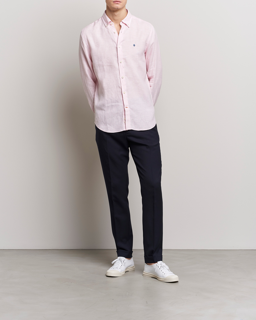 Mies | Kauluspaidat | Morris | Douglas Linen Button Down Shirt Pink