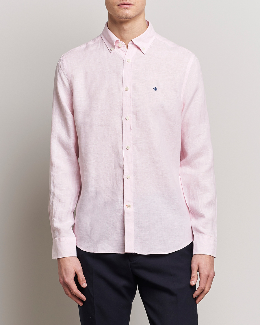 Mies | Kauluspaidat | Morris | Douglas Linen Button Down Shirt Pink