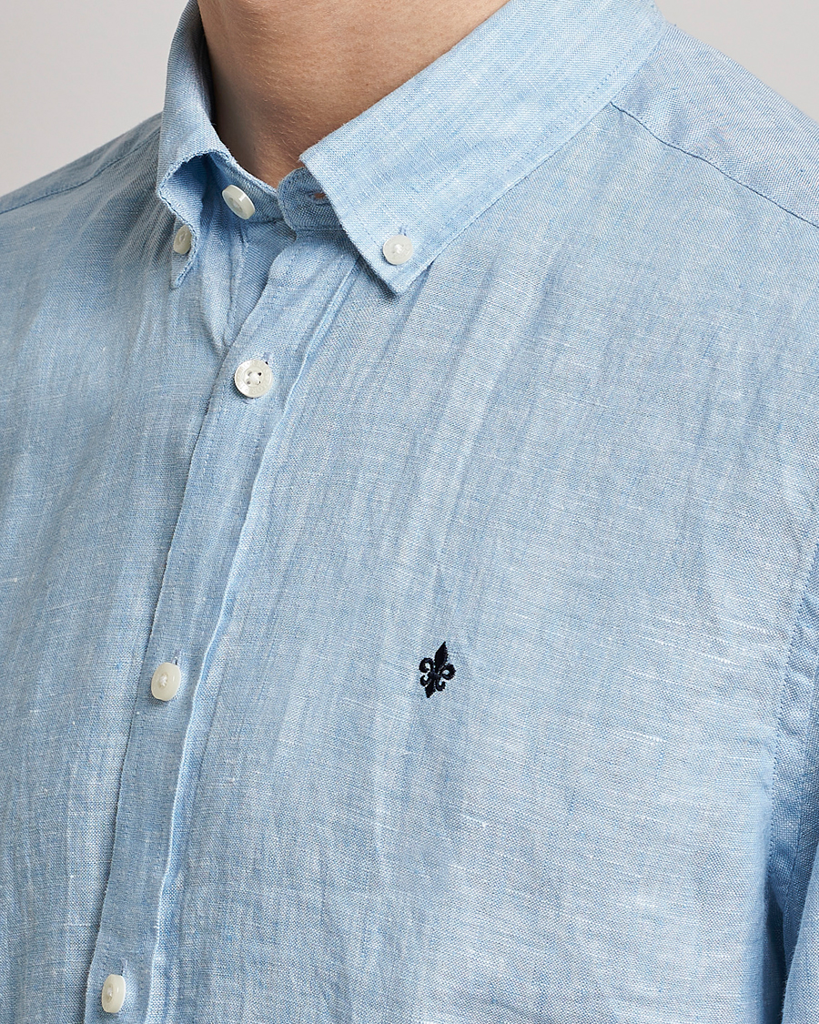 Mies | Kauluspaidat | Morris | Douglas Linen Button Down Shirt Light Blue