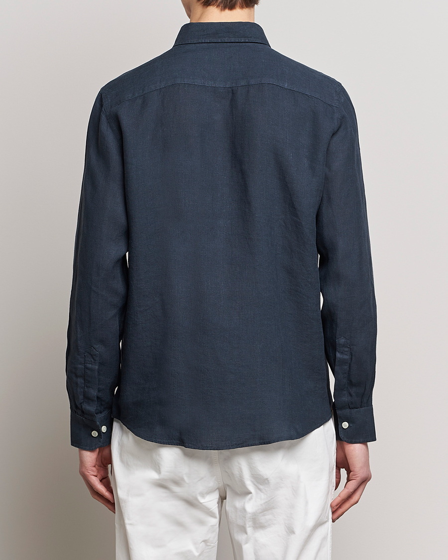 Mies | Kauluspaidat | Morris | Douglas Linen Button Down Shirt Navy