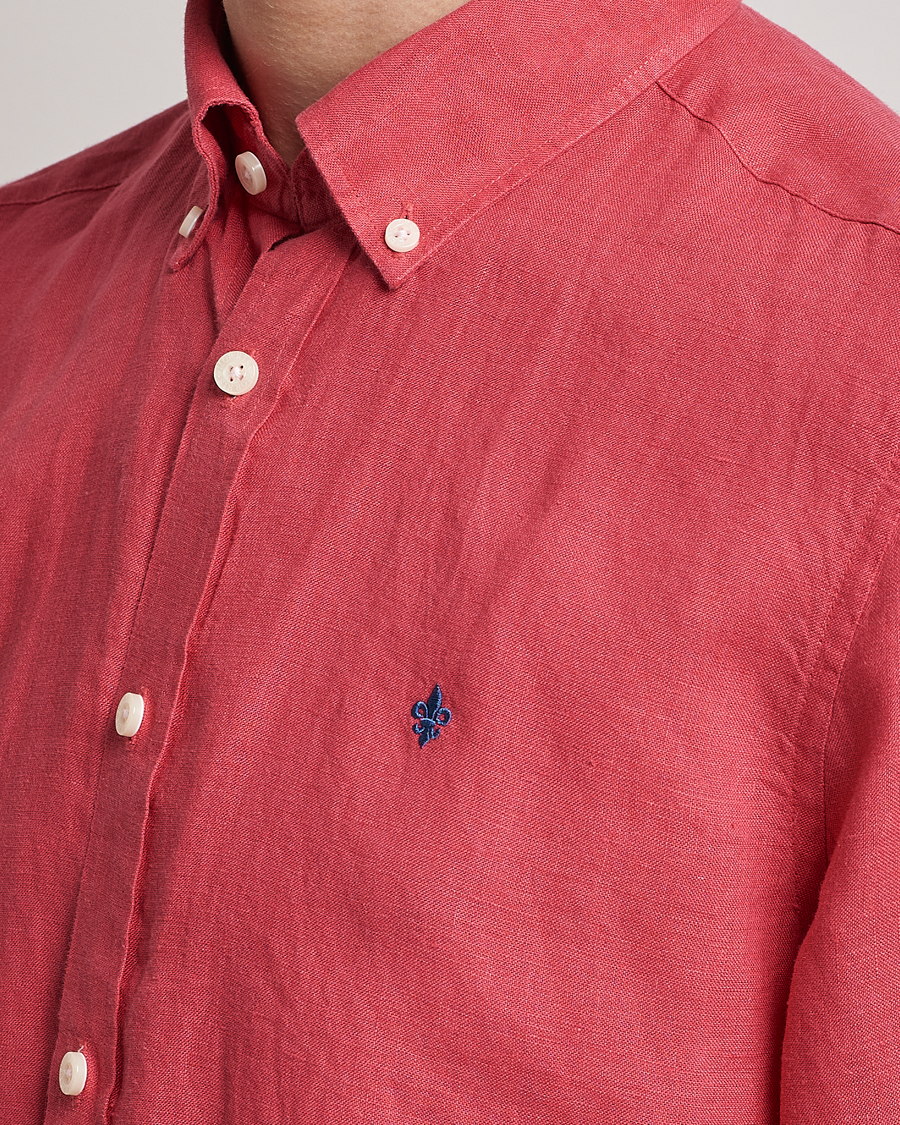 Mies | Kauluspaidat | Morris | Douglas Linen Button Down Shirt Red