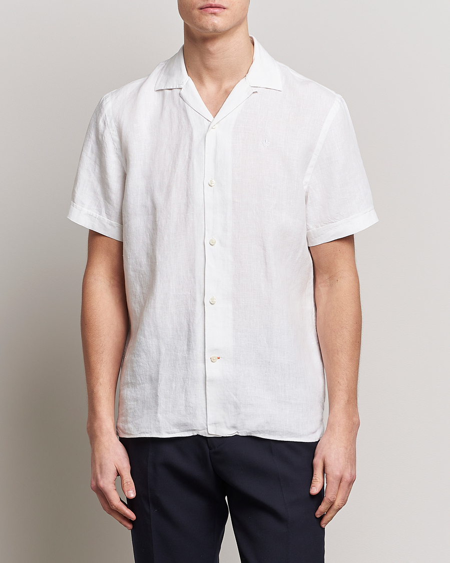 Mies |  | Morris | Douglas Linen Short Sleeve Shirt White