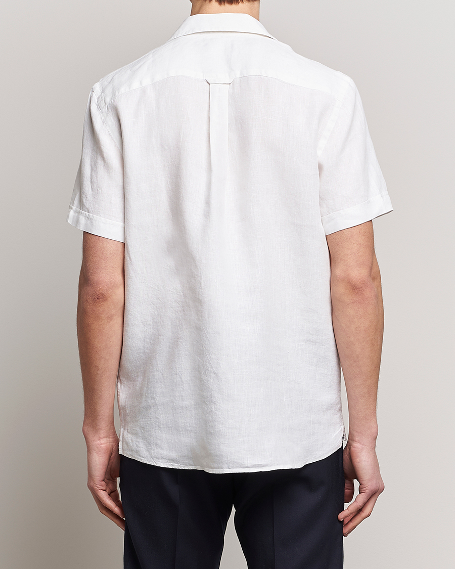 Mies | Kauluspaidat | Morris | Douglas Linen Short Sleeve Shirt White