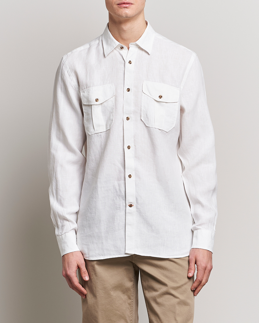 Mies |  | Morris | Safari Linen Shirt White