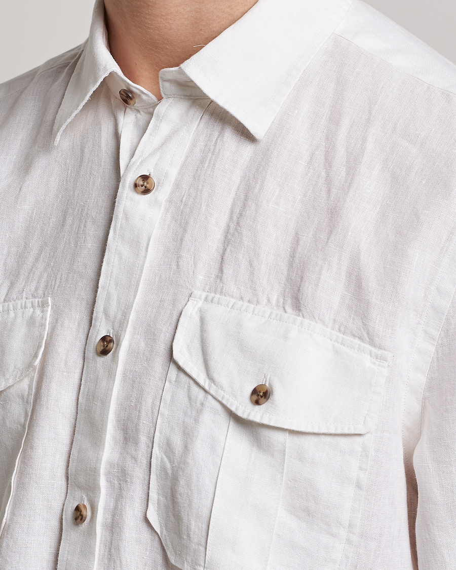 Mies | Kauluspaidat | Morris | Safari Linen Shirt White