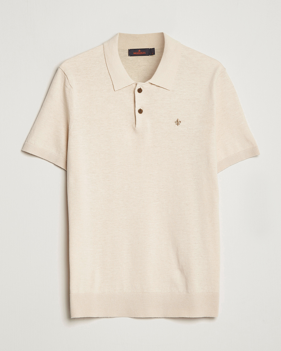 Mies | Pikeet | Morris | Harold Cotton/Linen Summer Polo Off White