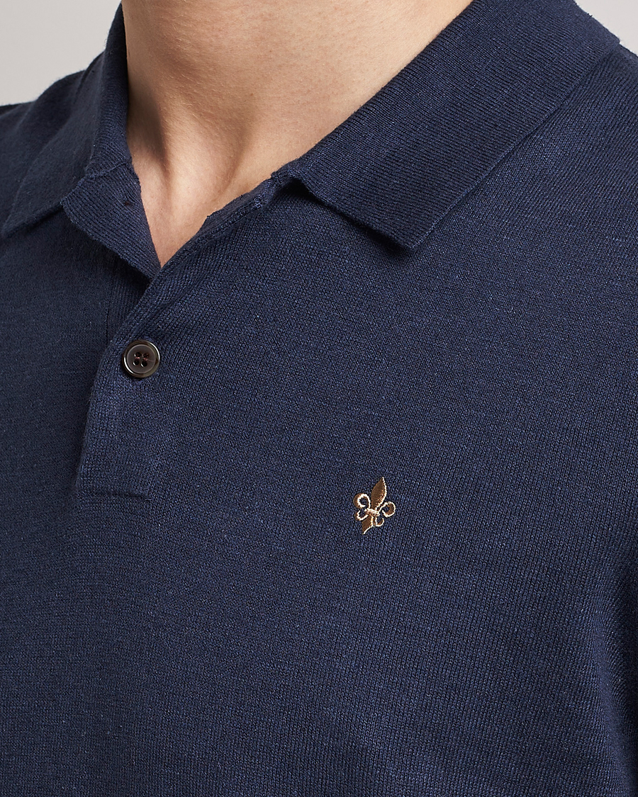 Mies | Pikeet | Morris | Harold Cotton/Linen Summer Polo Navy