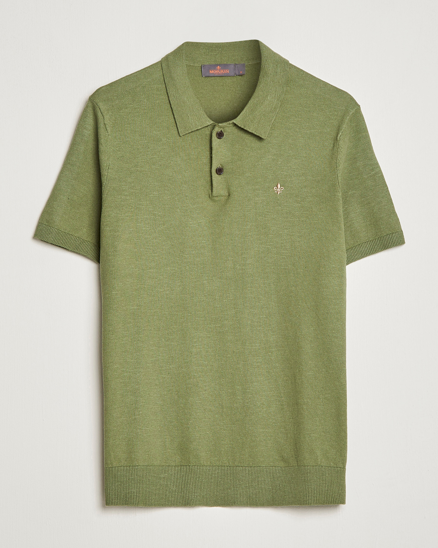 Mies | Pikeet | Morris | Harold Cotton/Linen Summer Polo Sage Green