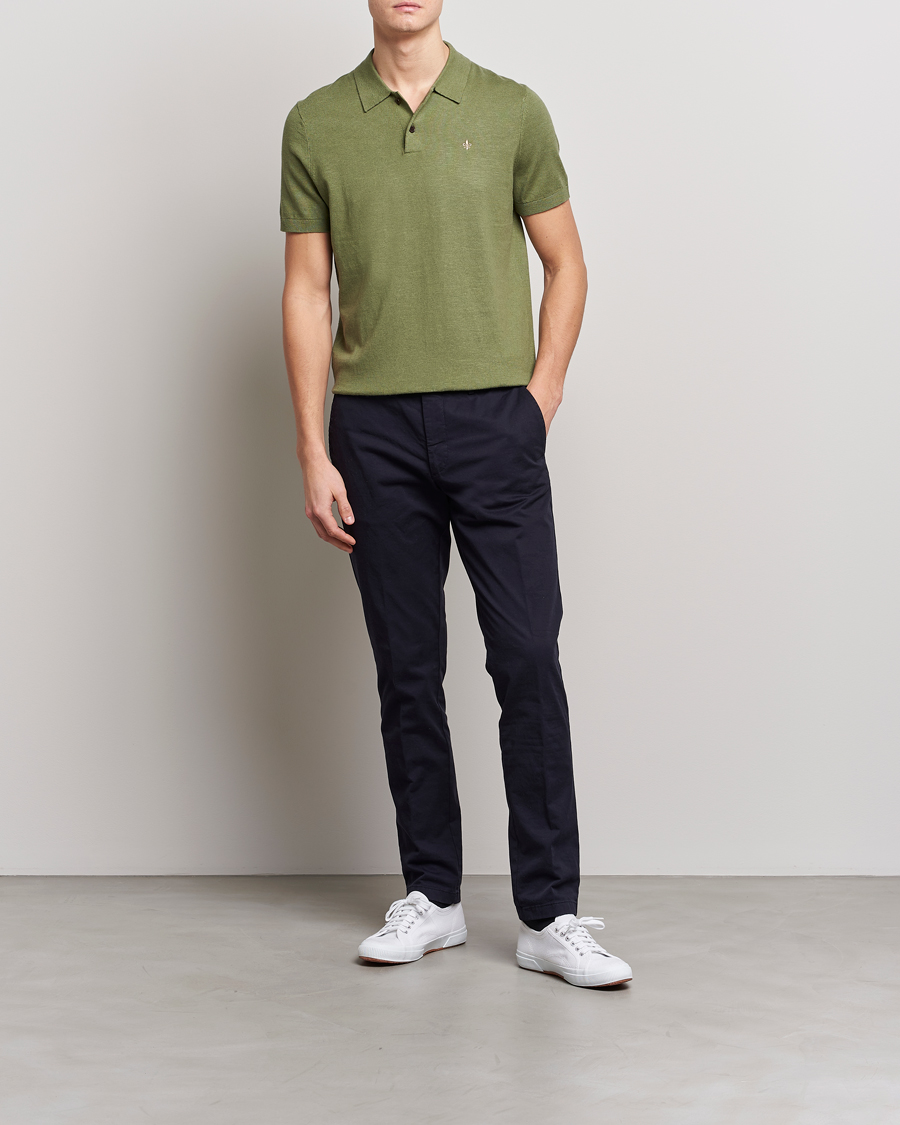 Mies | Pikeet | Morris | Harold Cotton/Linen Summer Polo Sage Green