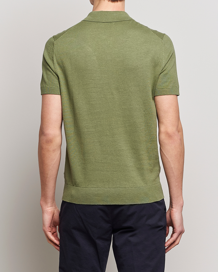 Mies | Pikeet | Morris | Harold Cotton/Linen Summer Polo Sage Green