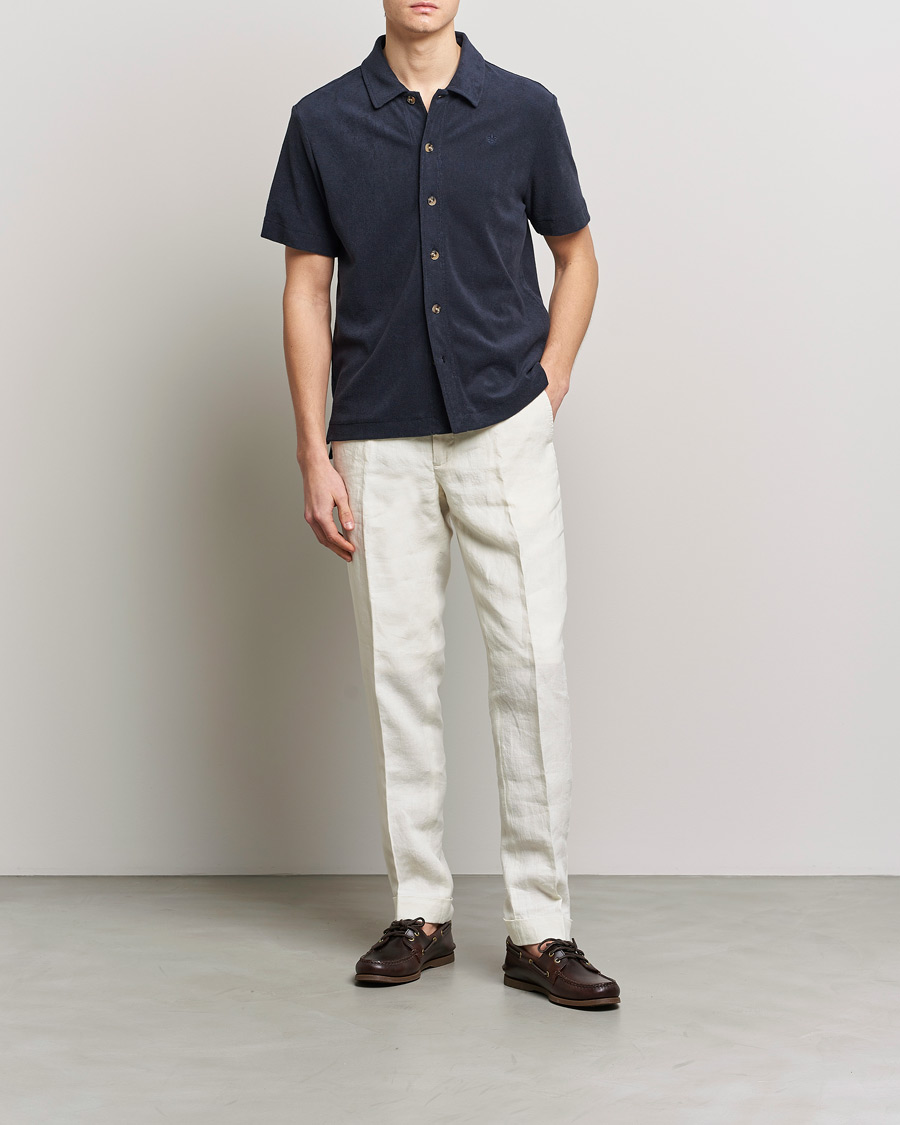 Mies | Kauluspaidat | Morris | Hunter Terry Short Sleeve Shirt Old Blue
