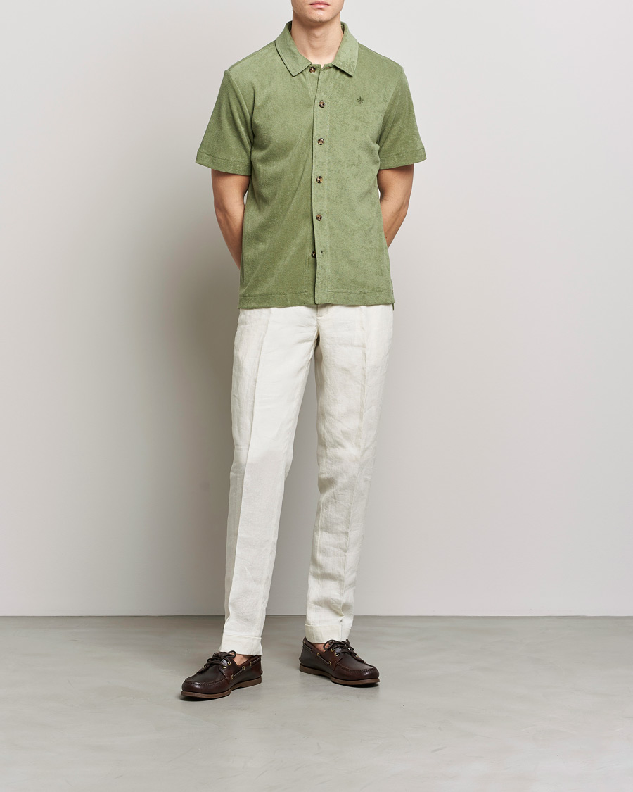 Mies | Kauluspaidat | Morris | Hunter Terry Short Sleeve Shirt Sage Green